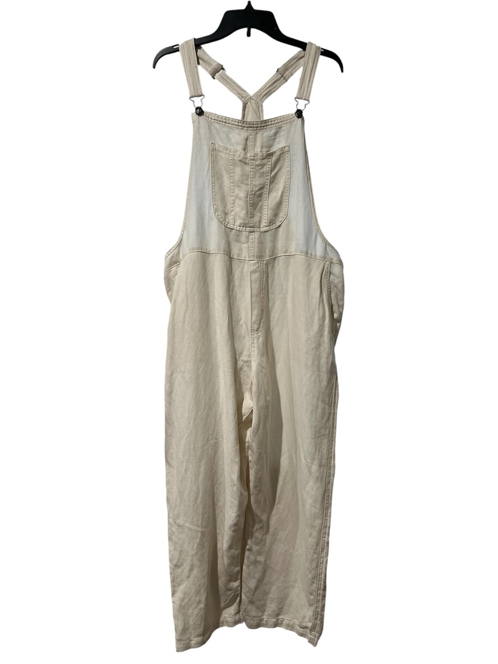Aerie Cream Wide Leg Lightweight Overalls Size XL